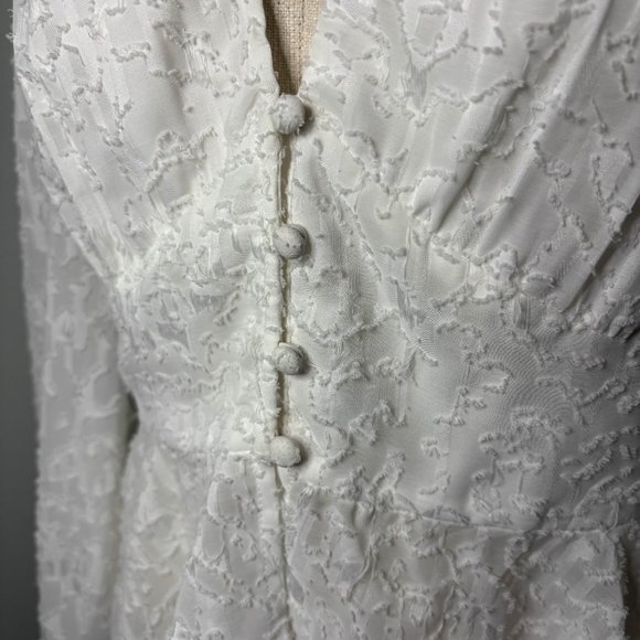 French Connection button down long sleeve devore blouse size 4 - Picture 11 of 16